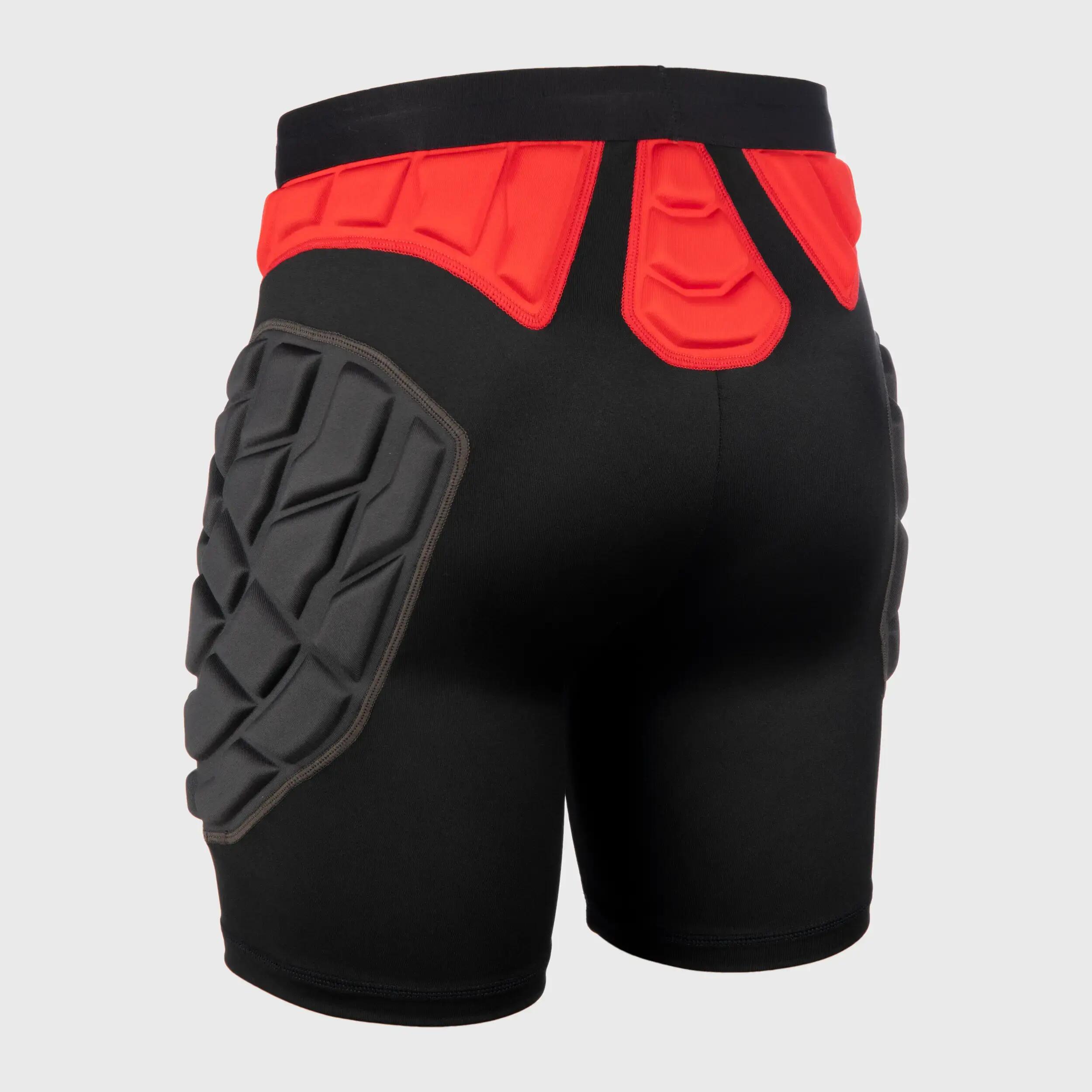 Men's Protective Rugby Undershorts R500 - Black/Red 4/14