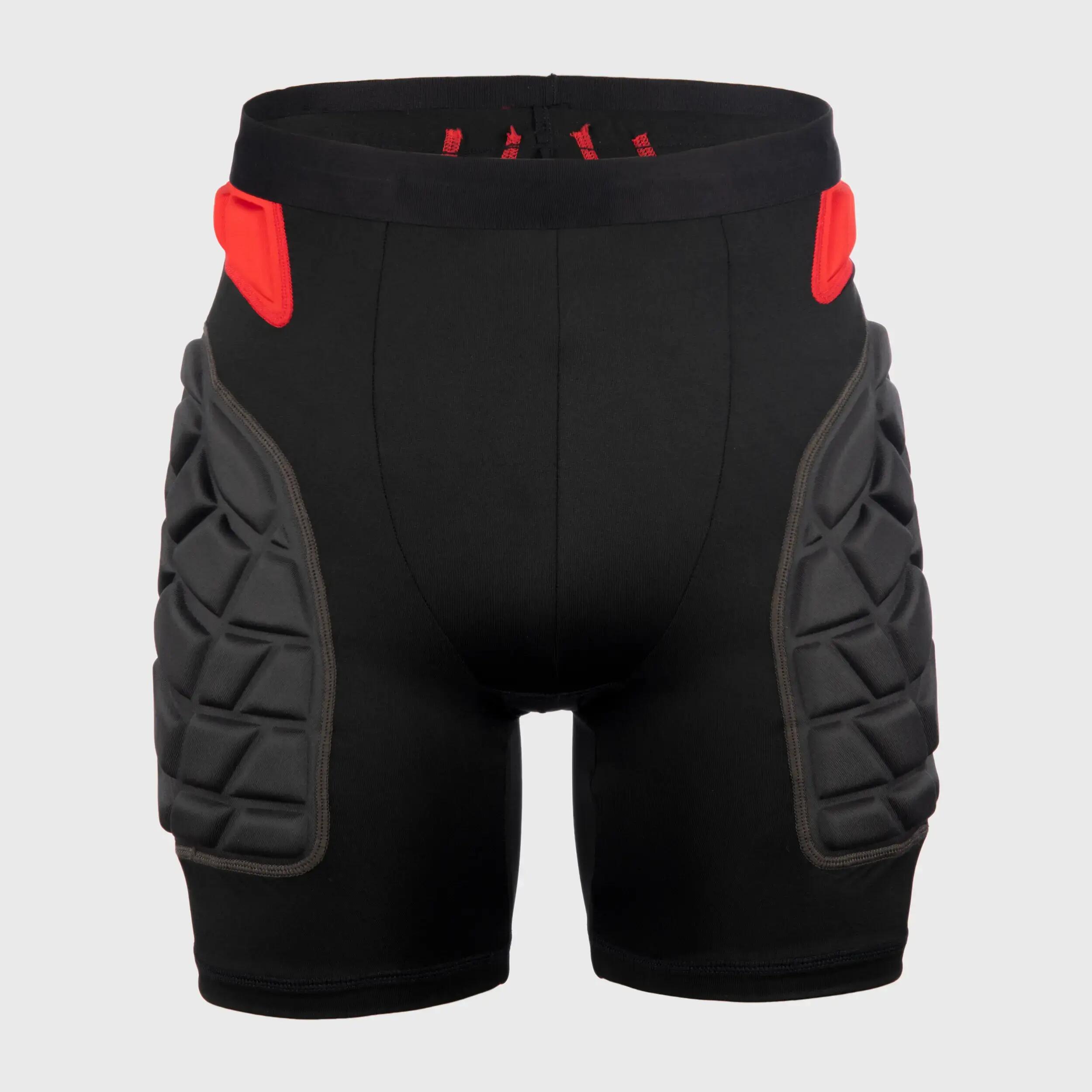 Men's Protective Rugby Undershorts R500 - Black/Red 2/14