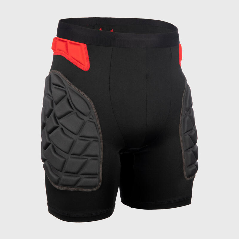 Şort Protecţie Rugby R500 Negru-Galben Bărbați 