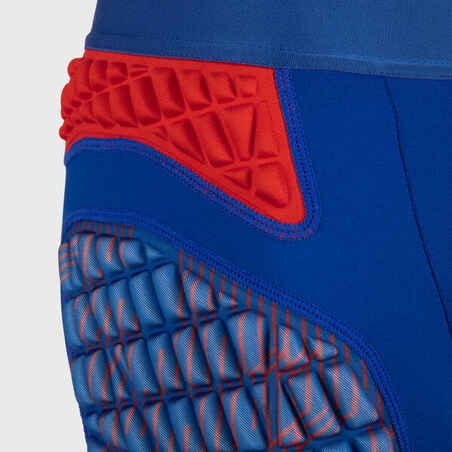 Kids' Protective Rugby Undershorts R500 - Blue/Red