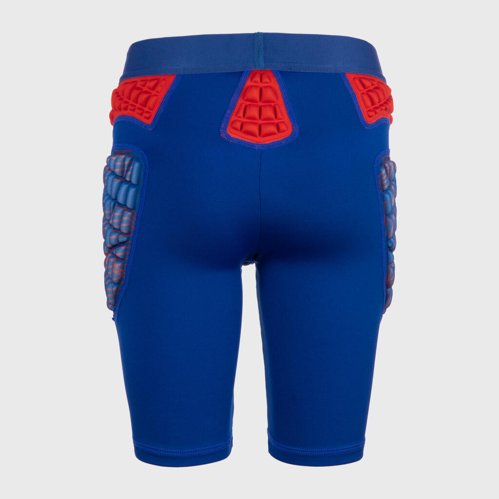 Kids' Protective Rugby Undershorts R500 - Blue/Red