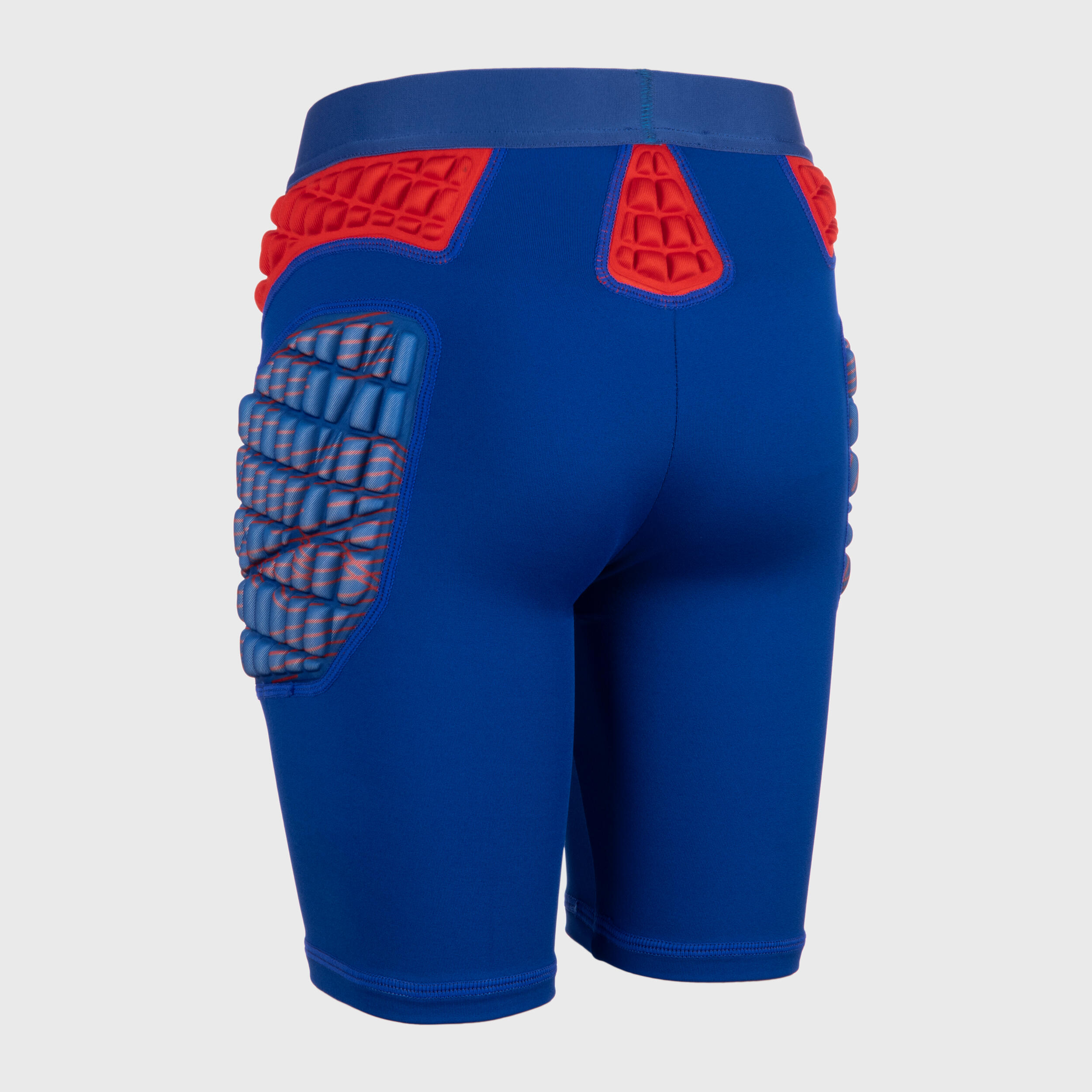 Kids' Protective Rugby Undershorts R500 - Blue/Red 4/7