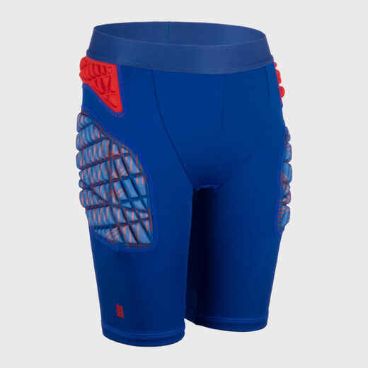 
      Kinder Rugby Protector Shorts R500 blau/rot
  