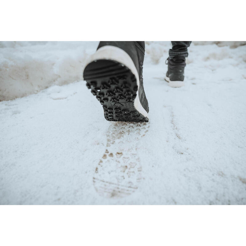 Botas de caminhada quentes e impermeáveis homem, NH500 Mid preto