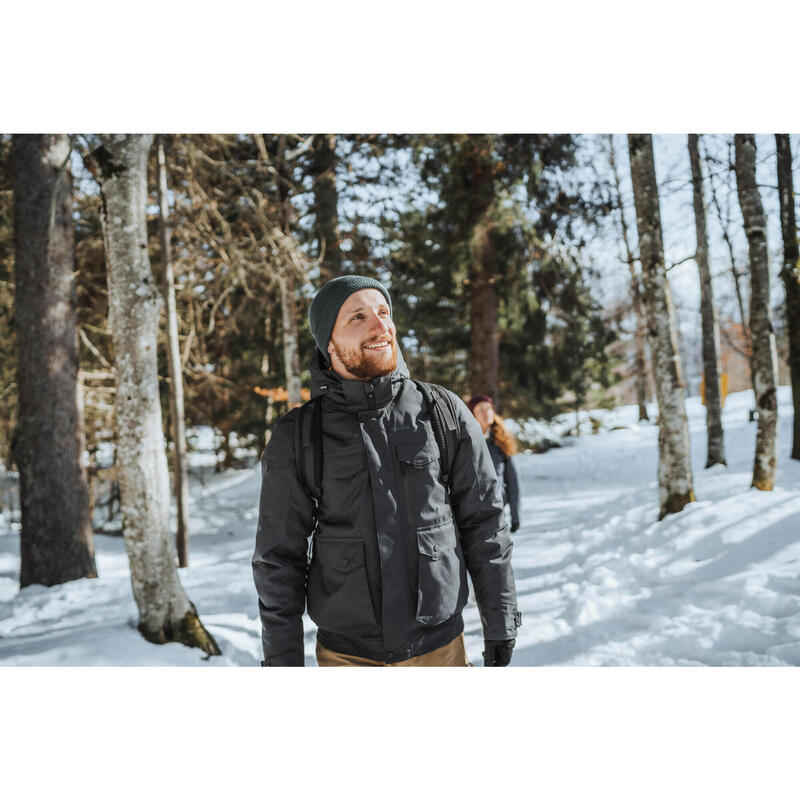 Geacă Iarnă Impermeabilă Drumeție pe zăpadă SH500 -10°C Kaki Bărbați