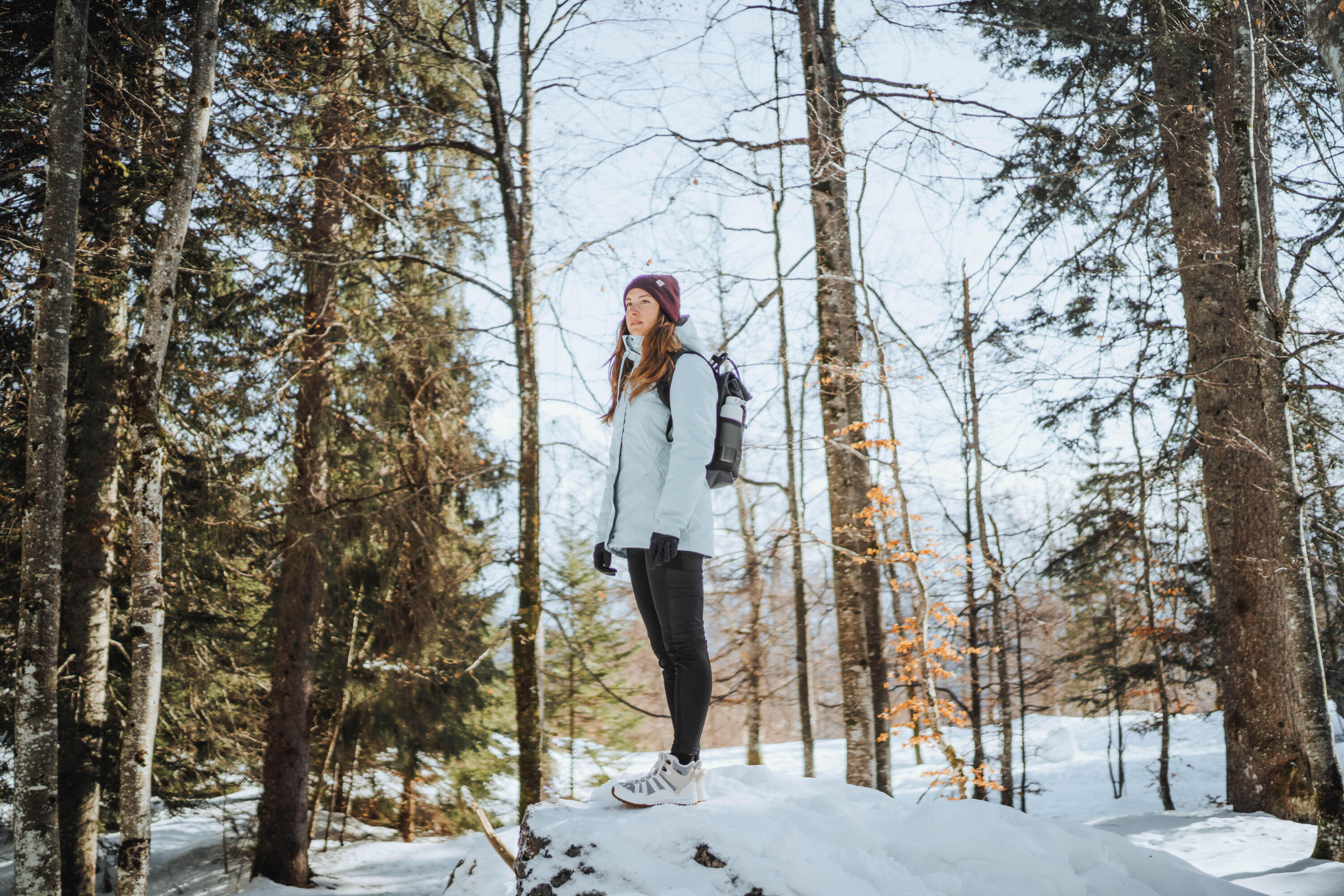Wasserdichte Winterjacke -10°C Wandern Damen, NH500 Blau 19/19