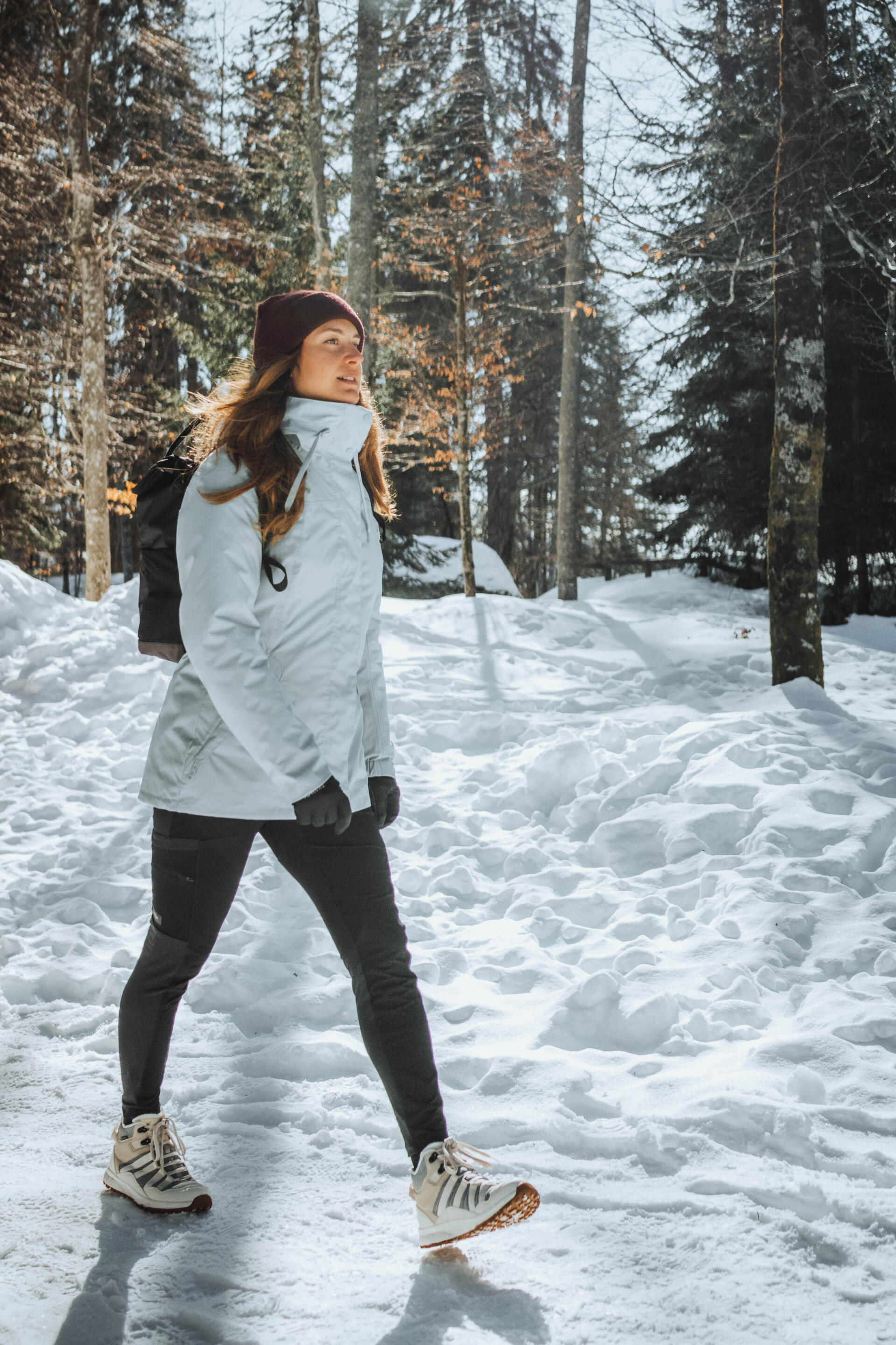 Women's Warm and Waterproof Hiking Boots NH500 Mid White