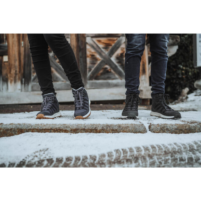 Botas de caminhada na neve quentes e impermeáveis homem, NH500 Mid preto