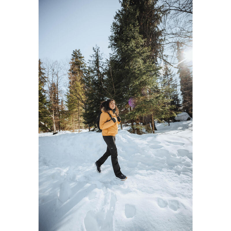 Pantalon Iarnă Călduros Hidrofob Drumeție pe zăpadă SH500 Negru Damă 