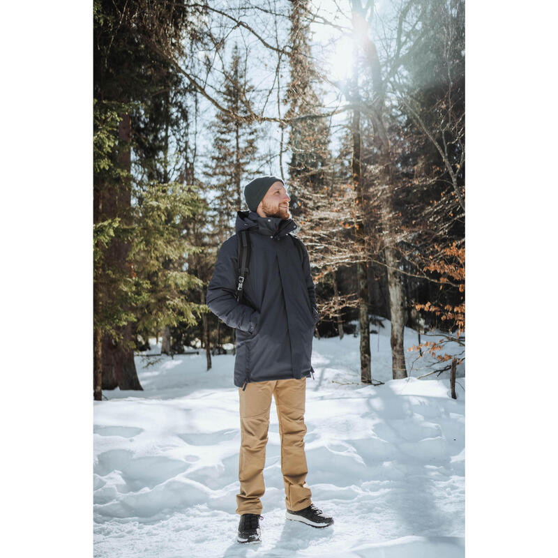 Botas de caminhada na neve quentes e impermeáveis homem, NH500 Mid preto