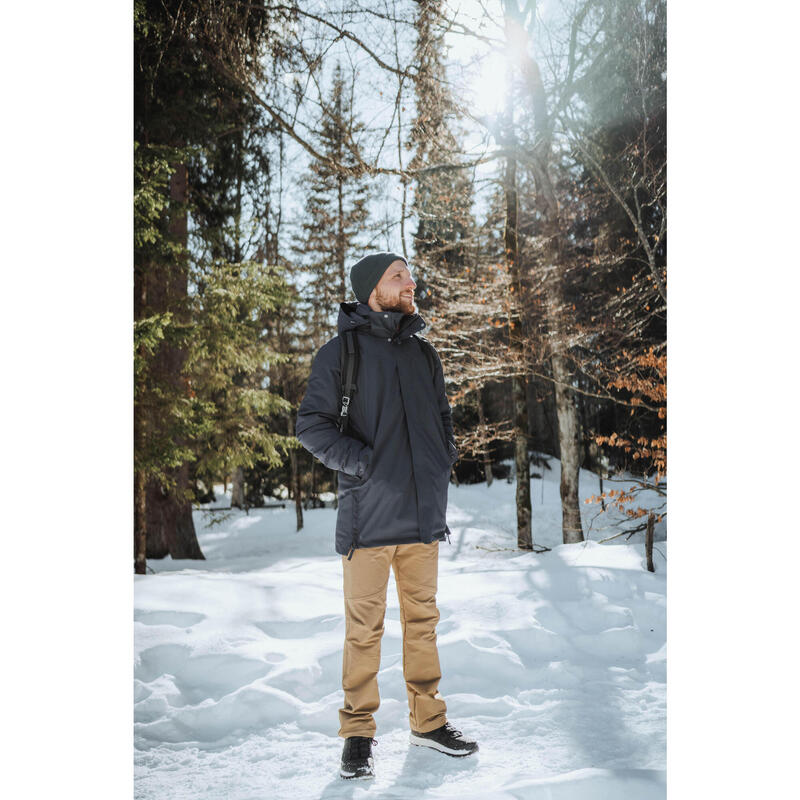 Pantalon Iarnă Călduros Hidrofob Drumeție pe zăpadă SH500 Maro Bărbați