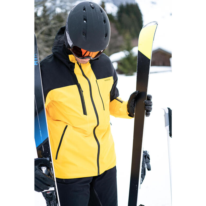 Casaco de ski homem - 500 - amarelo e preto