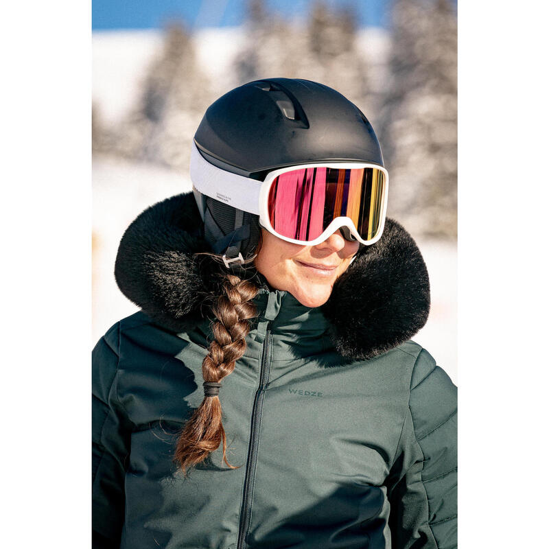 Skijacke Damen warm mittlere Länge - 100 grün 