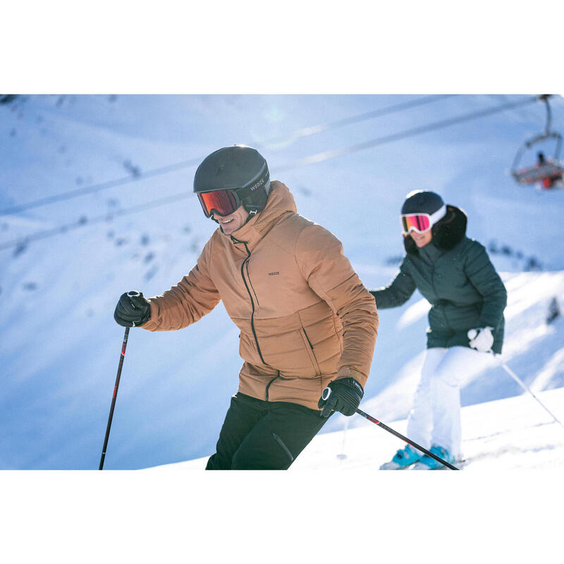 Casaco Quente de Ski Homem comprimento médio 100 Castanho