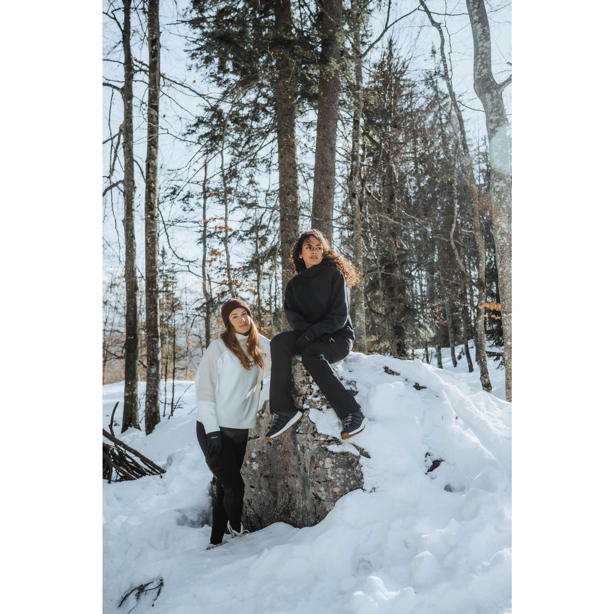 Women’s Warm Pants - SH 500 Black - QUECHUA