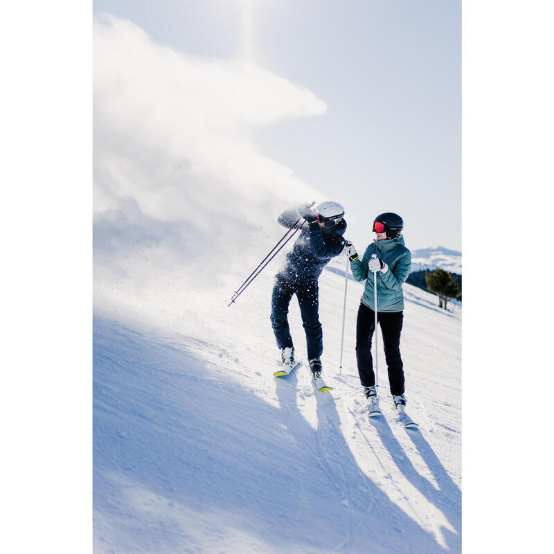 WARME DONSJAS VOOR SKIËN VOOR DAMES 900 WARM GROEN