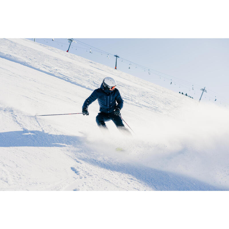 Warme donsjas voor skiën heren 900 Warm marineblauw