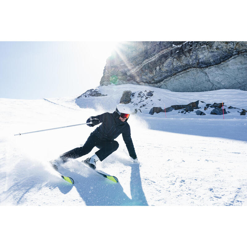 Pánská péřová lyžařská bunda 900 Warm tmavě modrá