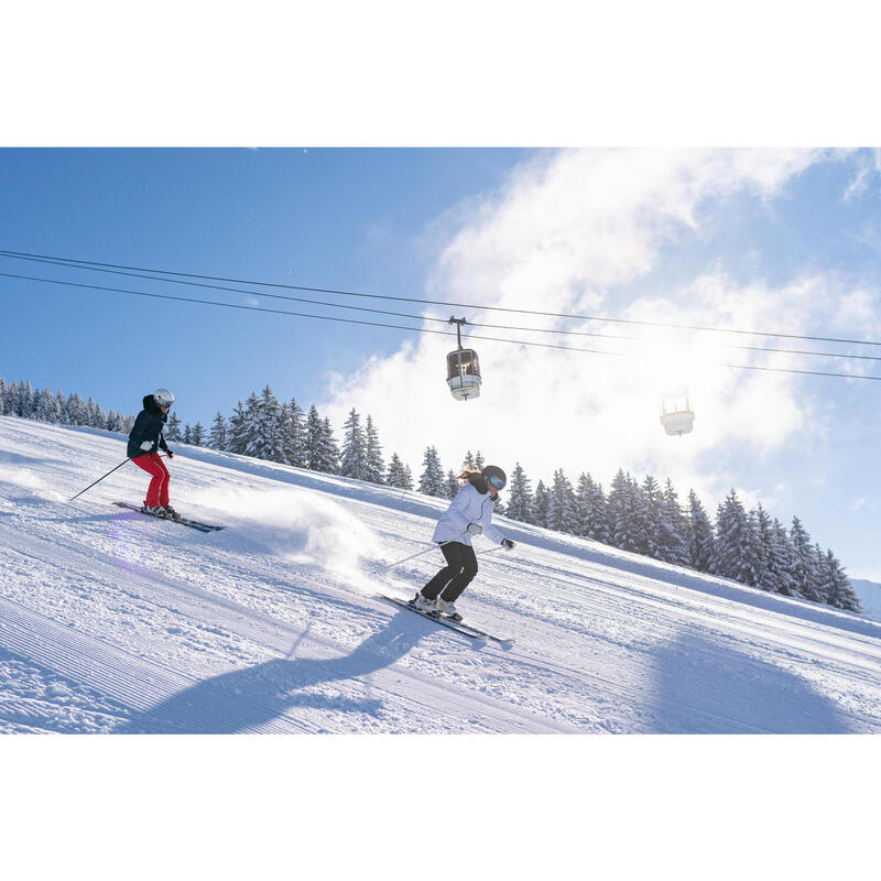 Casaco de ski quente meio-comprido mulher 100 branco