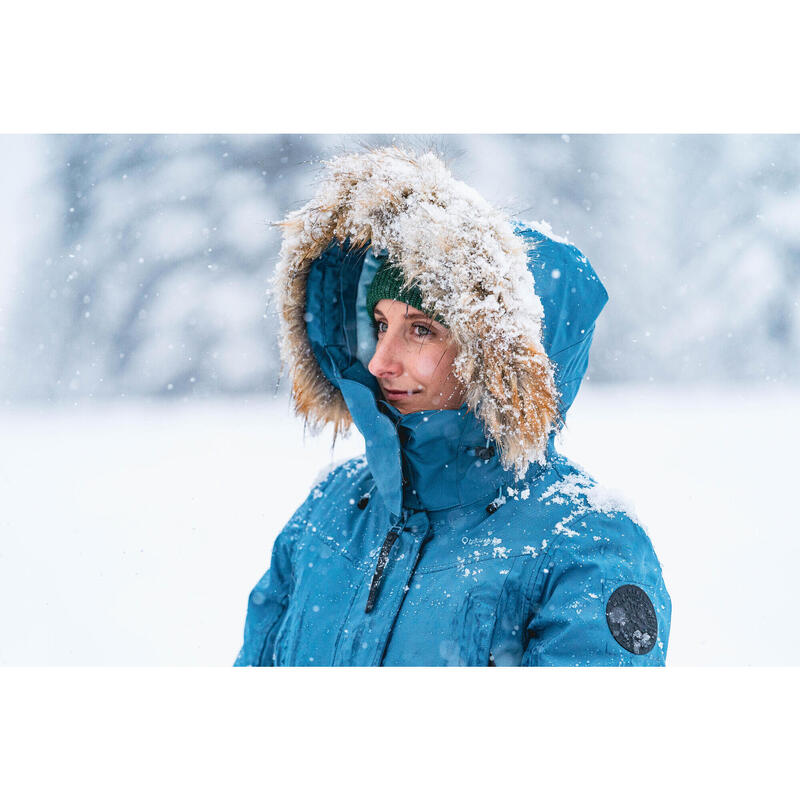 Geacă Parka Iarnă Impermeabilă Drumeție pe zăpadă SH900 -20°C Albastru Damă