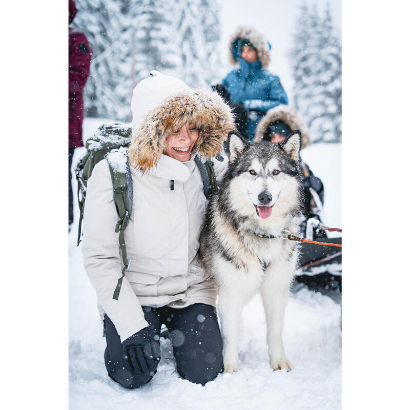 Parka de randonnée -20°C imperméable femme, NH900 beige