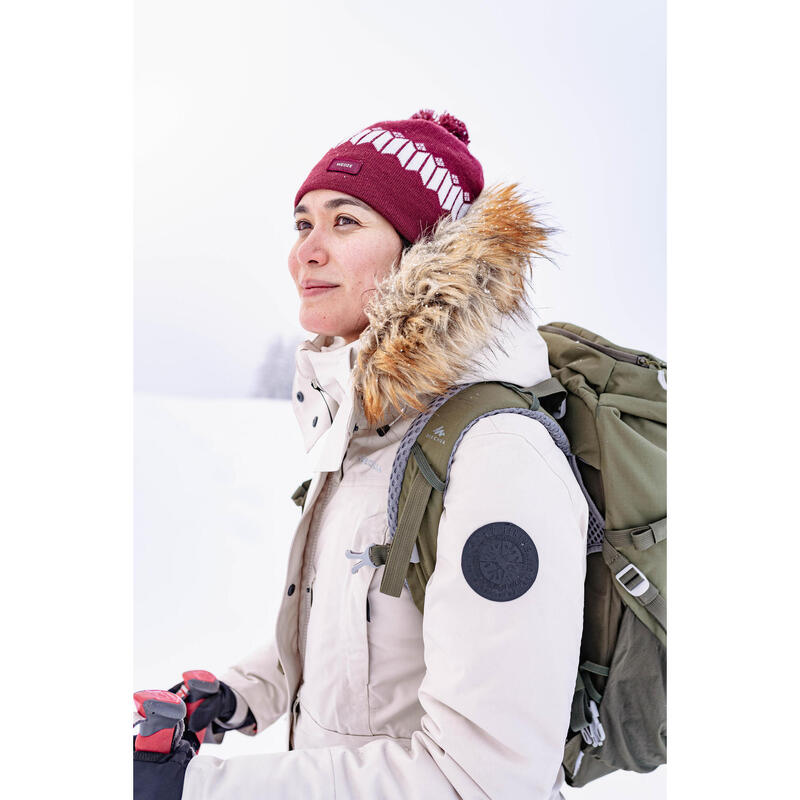 Parka de randonnée -20°C imperméable femme, NH900 beige