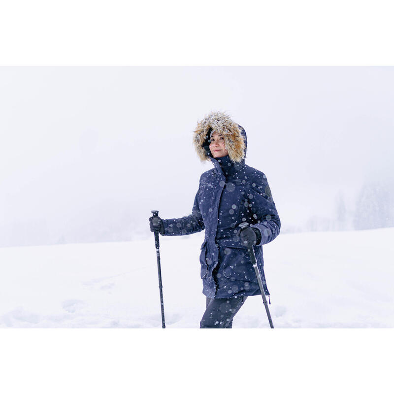 Parka de randonnée -20°C imperméable femme, NH900 bleu
