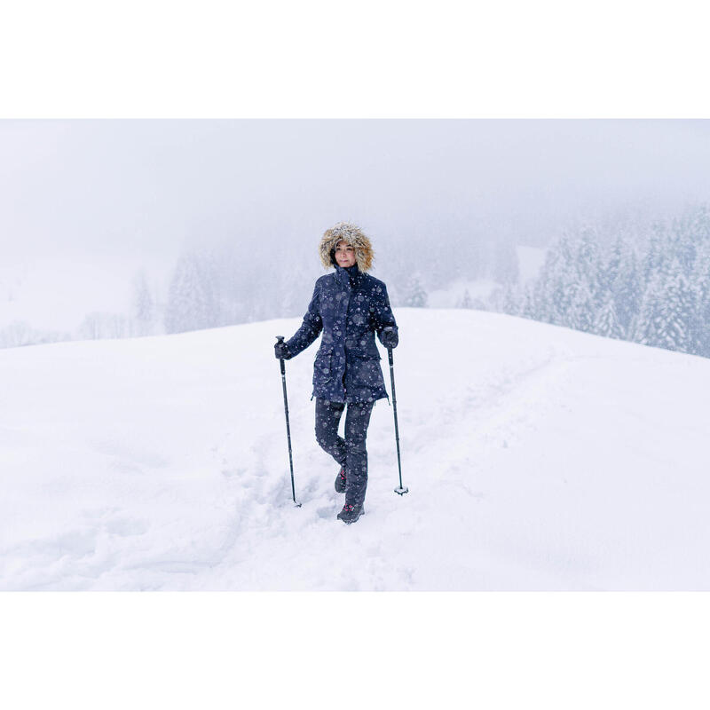 Parka de randonnée -20°C imperméable femme, NH900 bleu