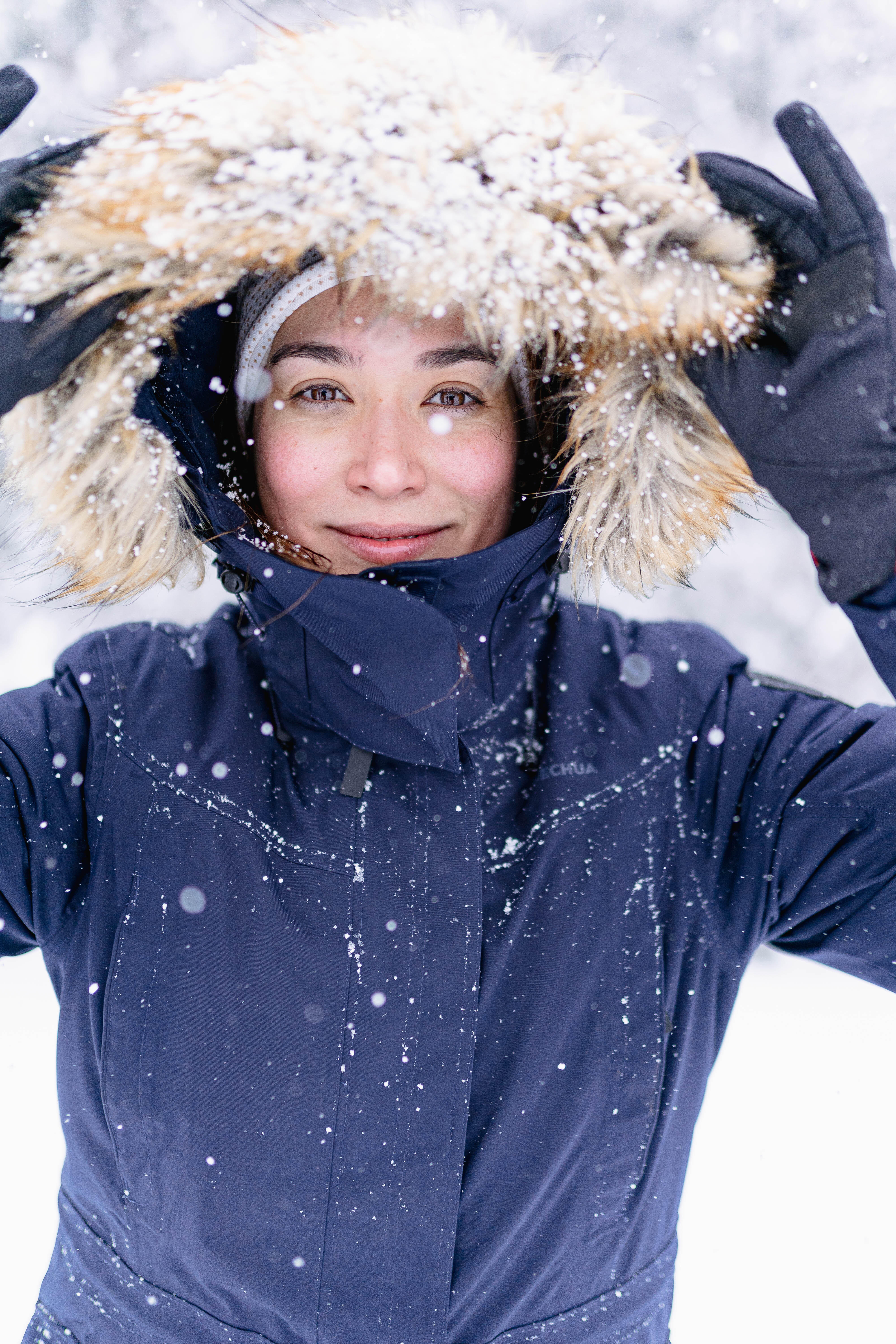 【新品未開封】TFW49 REVERSIBLE ASKIN PARKA BK Women's waterproof hiking parka -20°C, NH900 - Blue | Decathlon