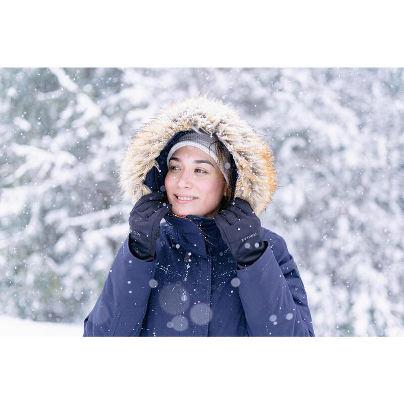 Parka de randonnée -20°C imperméable femme, NH900 bleu