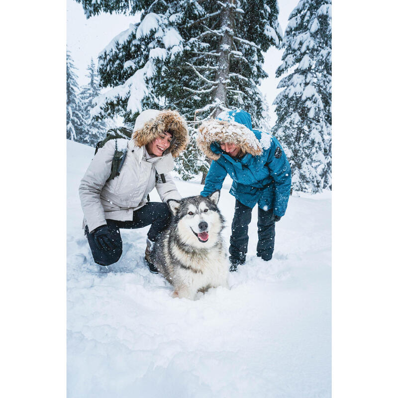 Parka trekking donna SH900 impermeabile grigio ghiaccio | -20°C 