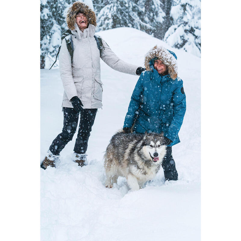 Parka de randonnée -20°C imperméable femme, NH900 beige