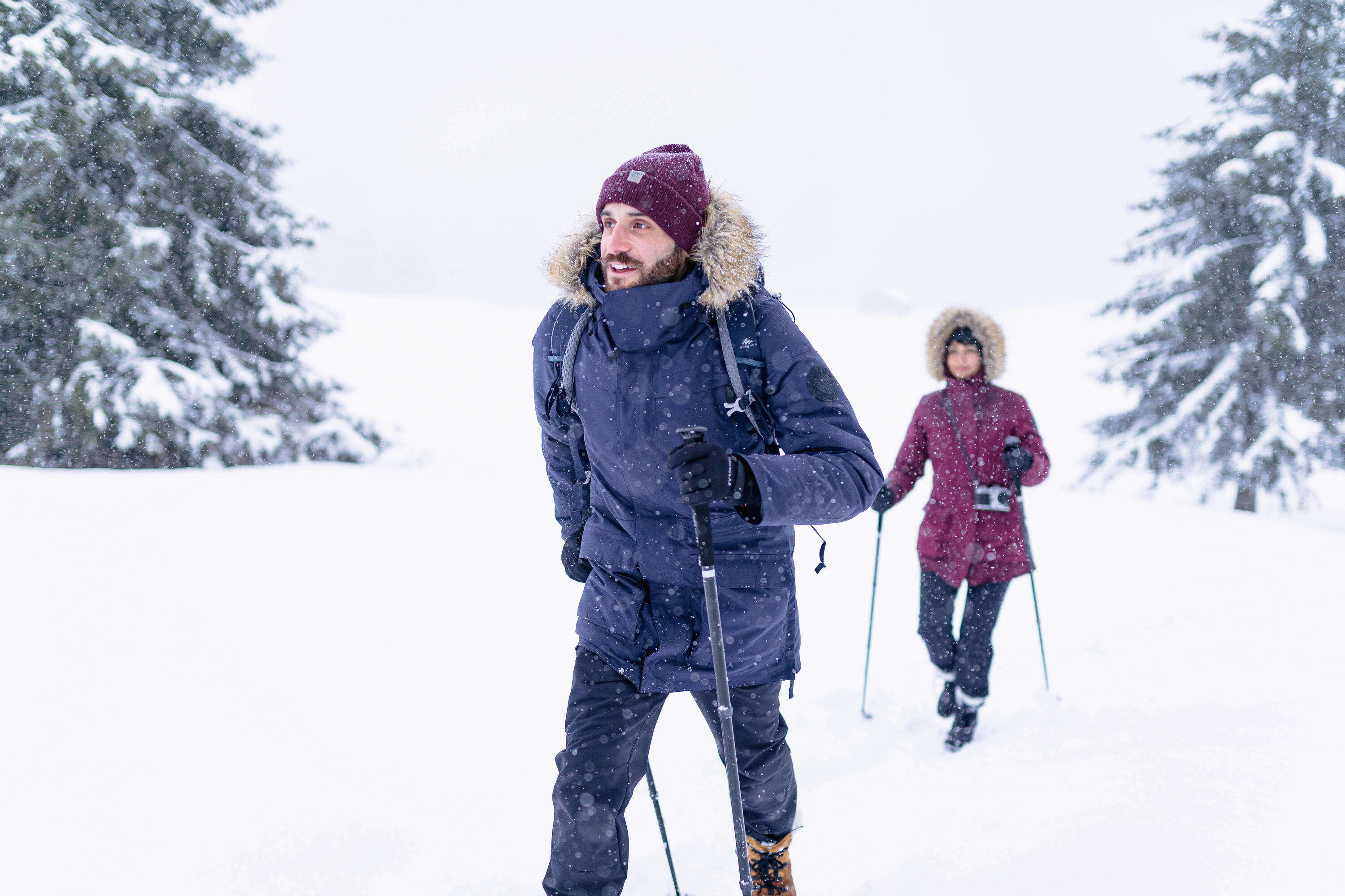 Winterjacke Parka Herren warm bis -20°C wasserdicht – NH900 blau 12/13