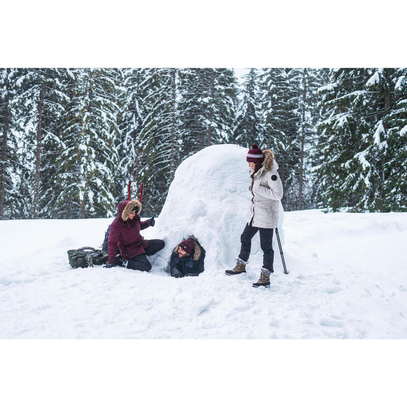 Schneestiefel Damen hoch warm wasserdicht Winterwandern - SH500 beige