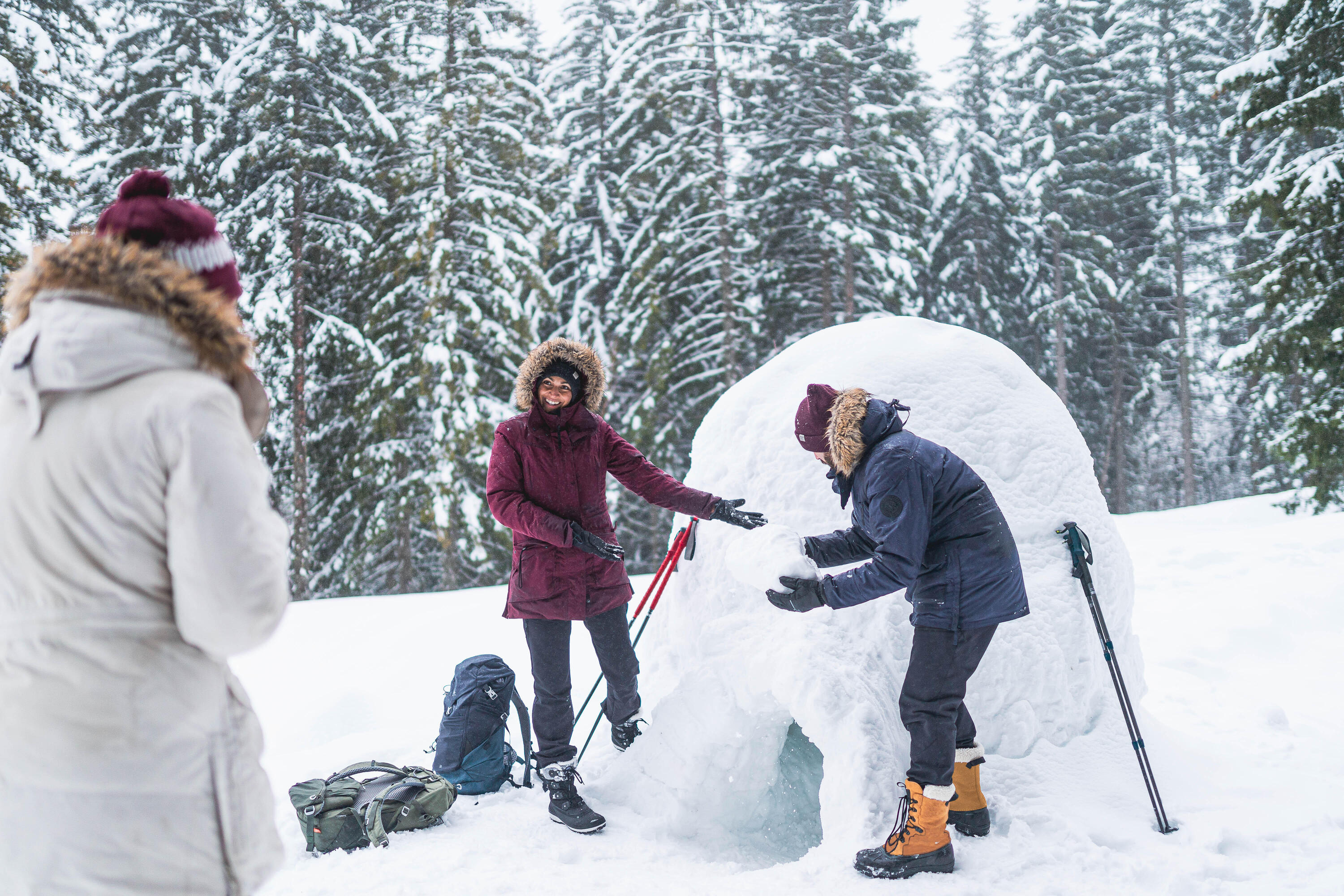 Warme wasserabweisende Damen-Wanderhose SH500, Schwarz 11/14