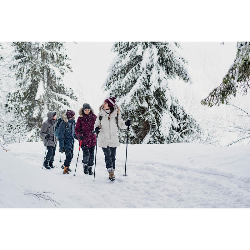 Schneestiefel Damen hoch warm wasserdicht Winterwandern - SH500 beige