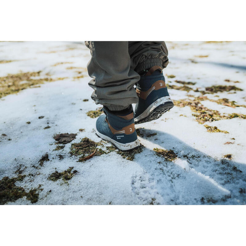 Chaussures chaudes et imperméables de randonnée SH500 cuir lacet - enfant 35-38
