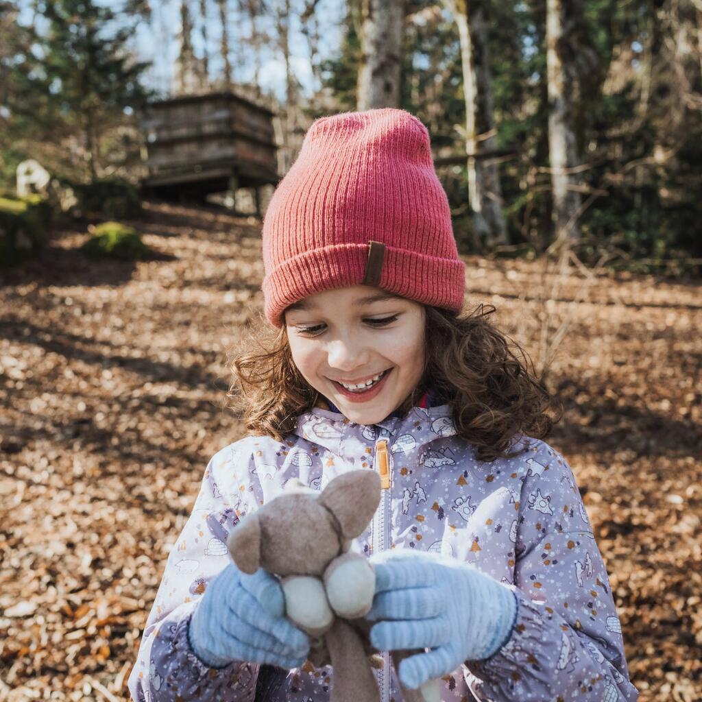 KIDS’ TOUCHSCREEN COMPATIBLE HIKING GLOVES - SH100 KNITTED - AGED 4-14 YEARS