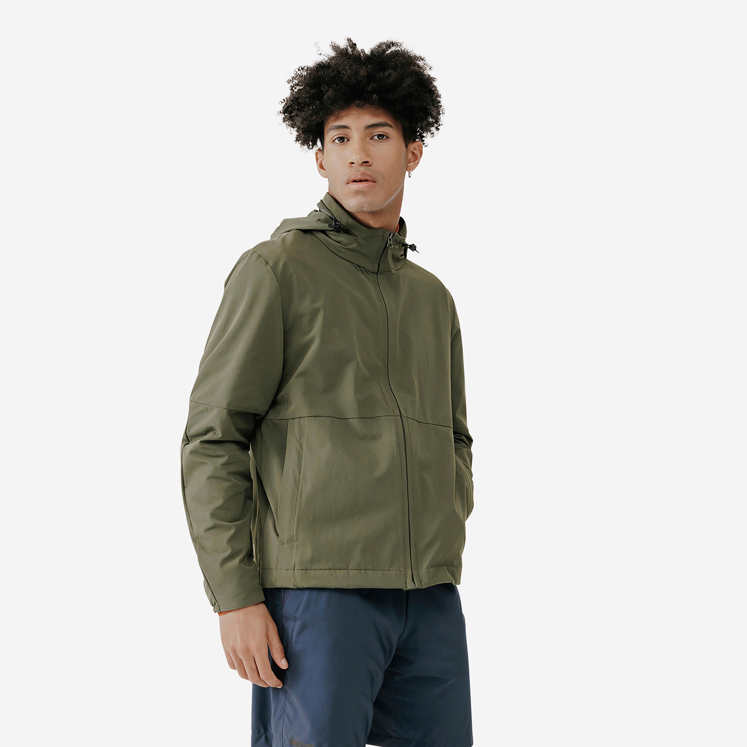 Men's windproof running jacket - Wind 500 khaki