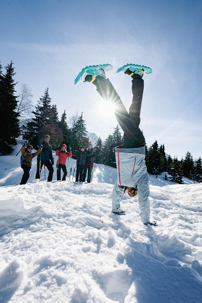 Mănuși cu Inserții Tactile Iarnă Drumeție pe zăpadă SH500 Stretch Albastru Copii 6-14 ani