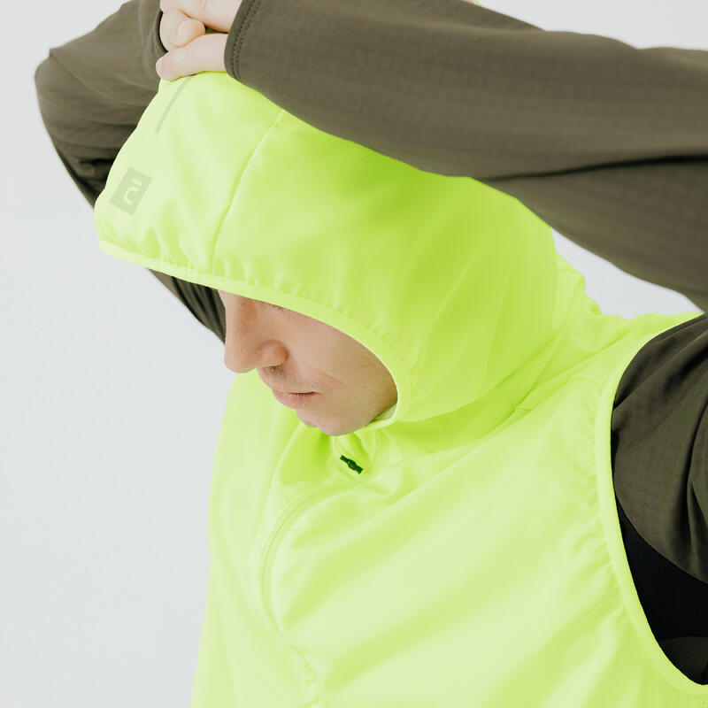 Chaleco cortavientos running Hombre Kalenji Run Wind amarillo