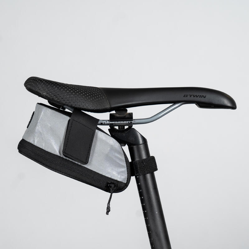 Bolsa sillín bicicleta 0,6 L reflectante Easy M gris