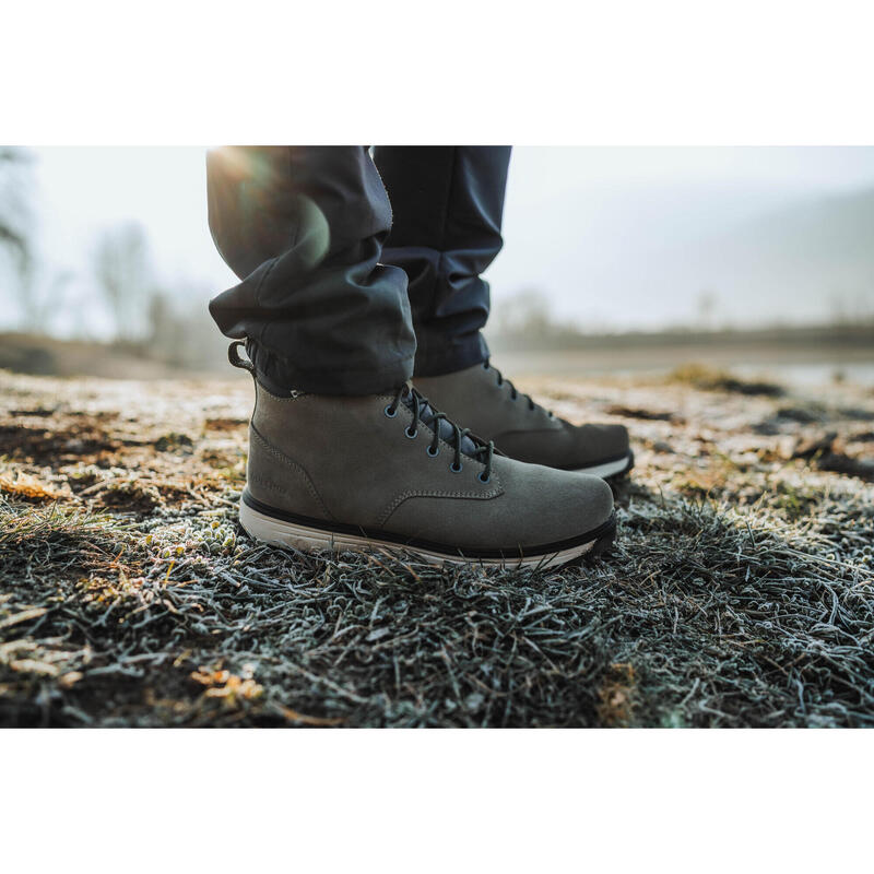 Men’s Warm and Waterproof Leather Hiking Boots - SH500 high