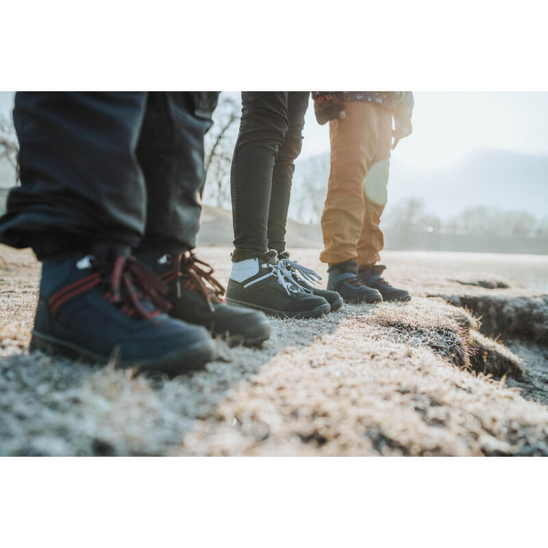 Warme waterdichte wandelschoenen voor kinderen SH100 klittenband maat 24-34