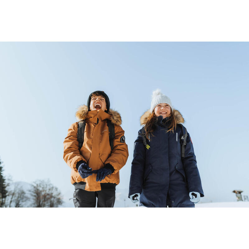 CASACO QUENTE E IMPERMEÁVEL DE CAMINHADA SH900 AZUL -17°C CRIANÇA 7-15 ANOS 