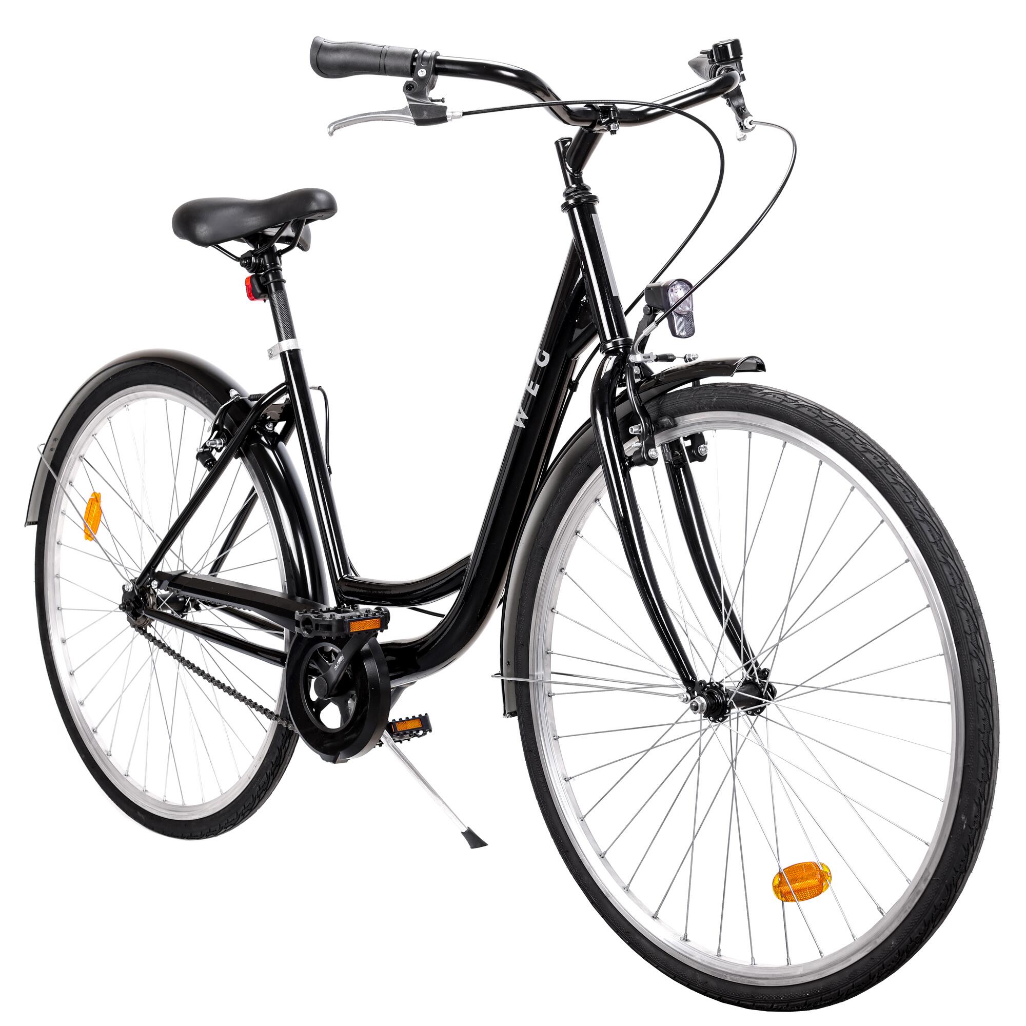bici da città WEG telaio basso 28" nera monovelocità. 2/7