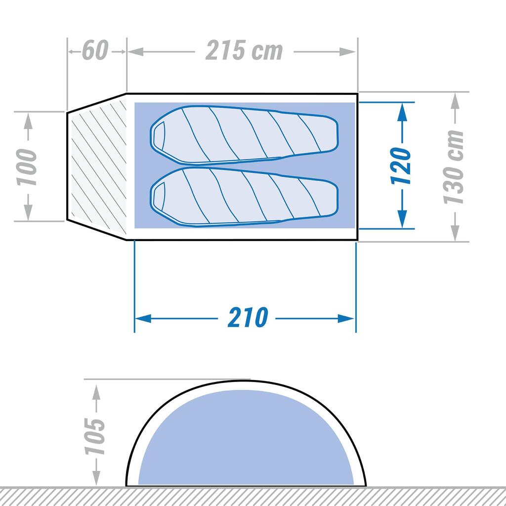 CARPA TROPICAL CON AUTOSUJECIÓN MOSQUITERO DE SENDERISMO - 2 personas 