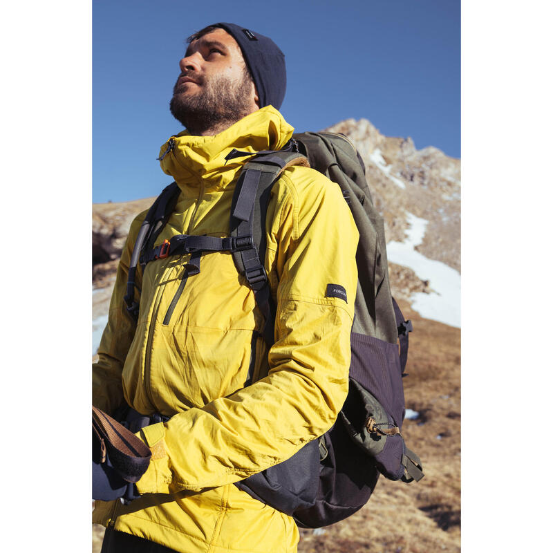 Softshell Quente Corta-vento Trekking Montanha MT900 WINDWARM Homem Amarelo