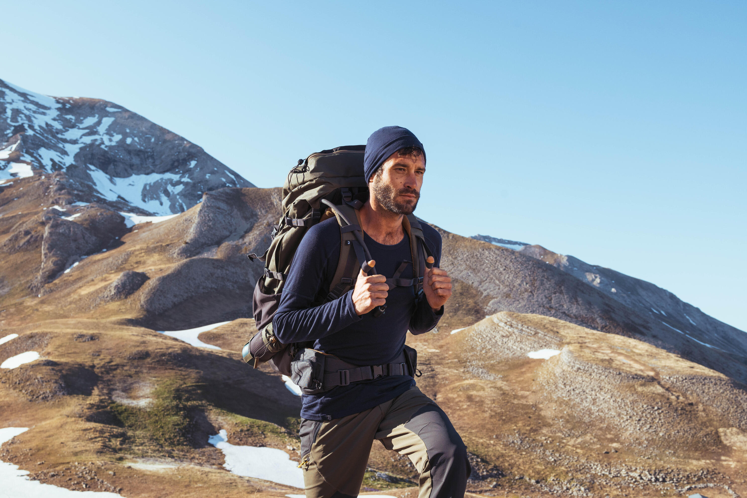 Men's Hiking Long-Sleeved Merino T-Shirt, MT 500 8/9