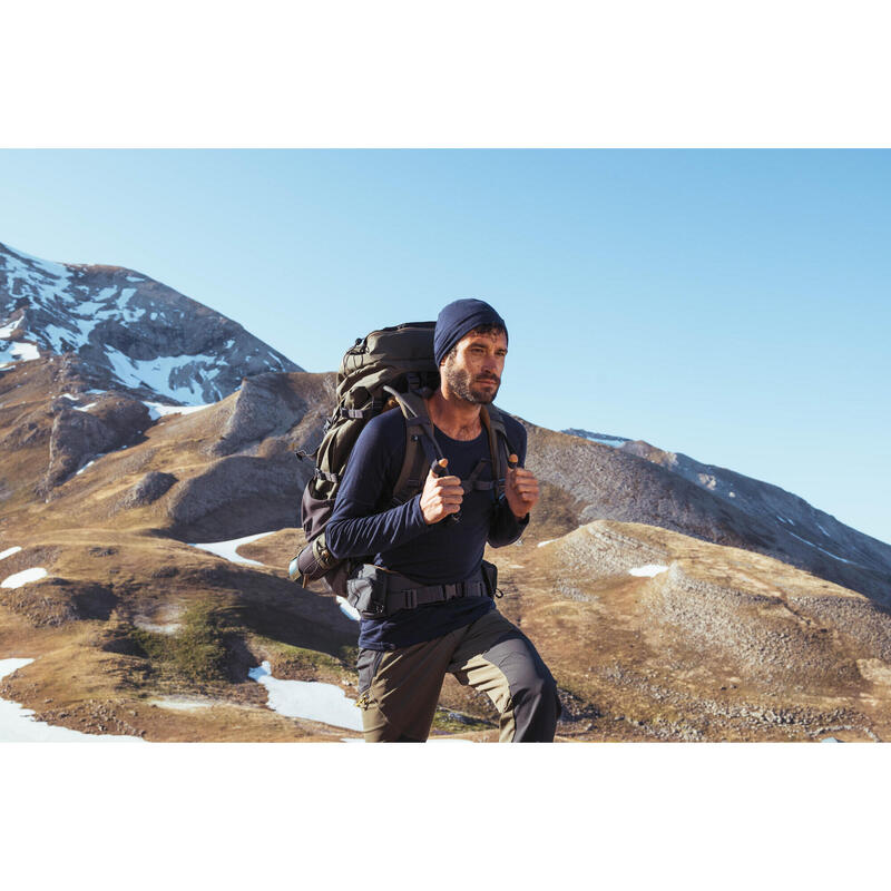 Bluză din Lână Merinos Trekking MT500 Albastru închis Bărbați